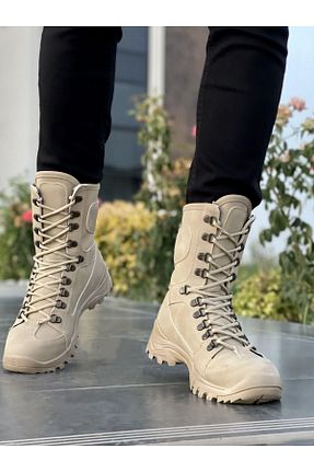 بوت / نیم بوت بژ زنانه چرم مصنوعی Muggo - کد 147040179