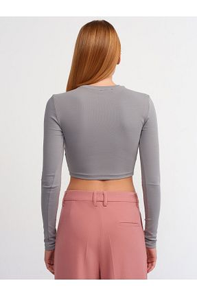 بلوز طوسی زنانه ساده Dilvin - کد 800809337