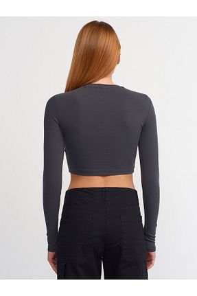 بلوز طوسی زنانه ساده Dilvin - کد 800809290