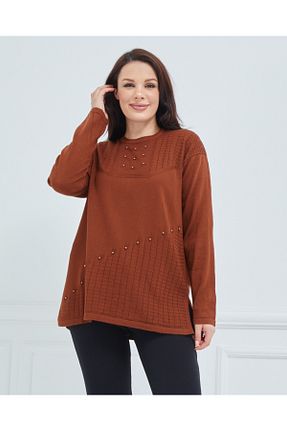 پلیور نارنجی زنانه ساده Elçelya Moda - کد 785219288