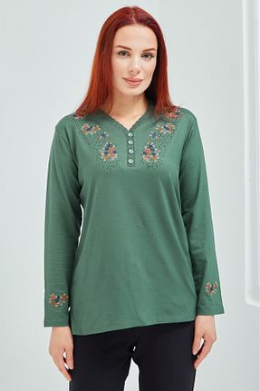بلوز سبز زنانه ساده Elçelya Moda - کد 855376212
