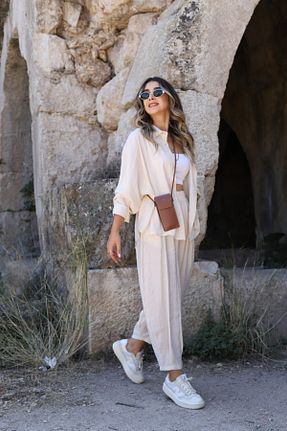 ست بالاتنه و پائین تنه طوسی زنانه بافتنی bytugcekaya - کد 850061853