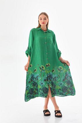 لباس سبز زنانه بافتنی Bohem Stil - کد 770468386
