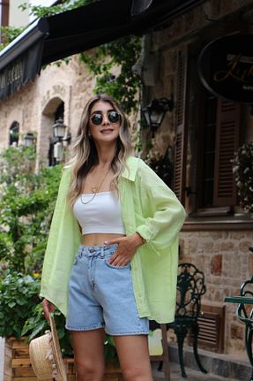 پیراهن زرد زنانه اورسایز bytugcekaya - کد 853217297