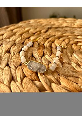 دستبند جواهر سفید زنانه سنگ طبیعی Doğaltaş - کد 743013256
