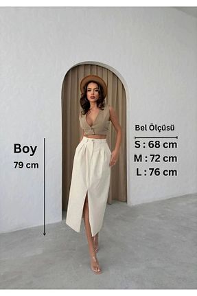 دامن بژ زنانه پنبه ای Ecenin Favorileri - کد 810320033