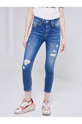 شلوار جین آبی زنانه پاچه تنگ Ltb - کد 42413306