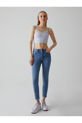 شلوار جین آبی زنانه پاچه تنگ Ltb - کد 81292107