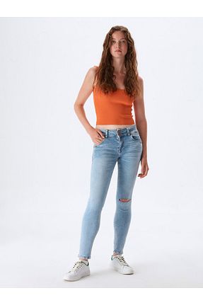 شلوار جین آبی زنانه پاچه تنگ Ltb - کد 746276234