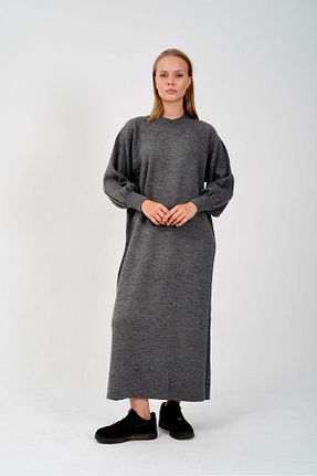 لباس طوسی زنانه تریکو AGD COLLECTİON - کد 858555785