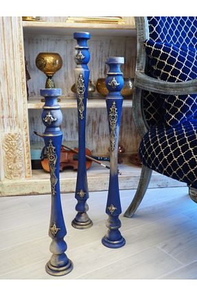 شمعدان و شمع گیر آبی چوب Genel Markalar - کد 90960916