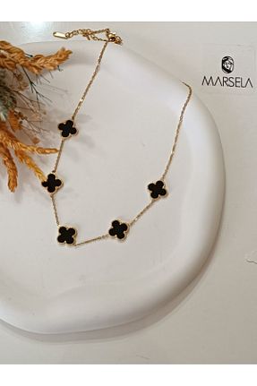 گردنبند استیل ( فولاد ) مشکی زنانه استیل (فولاد) Lujo - کد 827091082