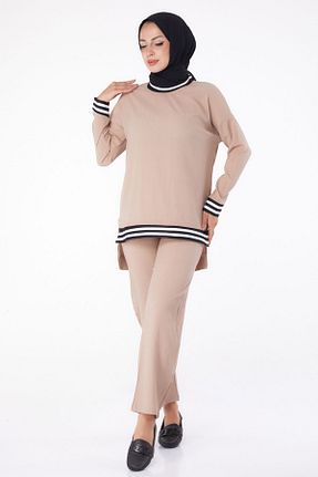 ست گرمکن قهوه ای زنانه اسلیم TOFİSA - کد 858586318