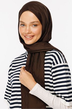 شال قهوه ای زنانه پنبه پلی استر Mooncorn - کد 858588141