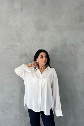 پیراهن سفید زنانه رگولار Seda Yalçın Atelier - کد 858598471