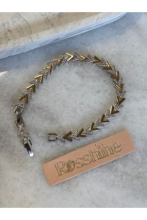 دستبند استیل (فولاد) طلائی زنانه استیل (فولاد) rosshine - کد 857607340
