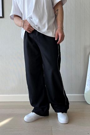 شلوار کرمگن مشکی مردانه اورسایز Flaw Wear - کد 858616050
