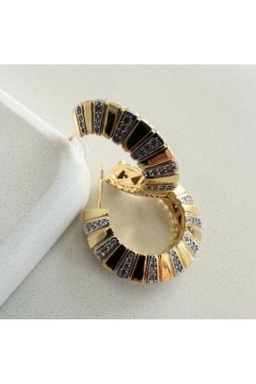 گوشواره جواهر طلائی زیرکن Serenity Atelier - کد 789255193