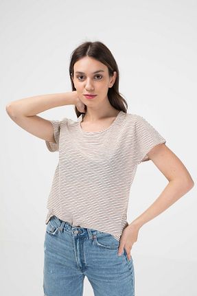 تیشرت نباتی زنانه رگولار BRZ COLLECTION - کد 262453652