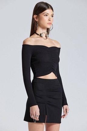 بلوز مشکی زنانه ساده Butik - کد 849287629
