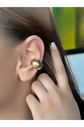 گوشواره غضروفی جواهر طلائی زنانه استیل ضد زنگ Ressia - کد 858782020