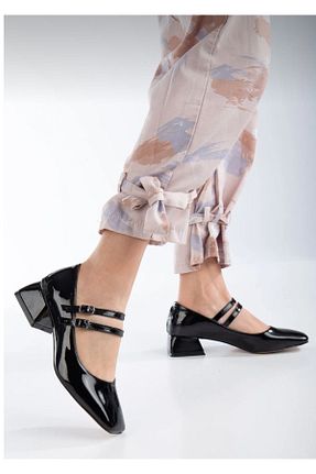 کفش کلاسیک مشکی زنانه چرم لاکی İZCE MODA - کد 858806627