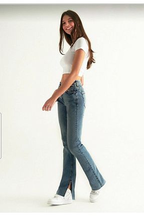 شلوار جین آبی زنانه پاچه پهن DRC trend - کد 858814933