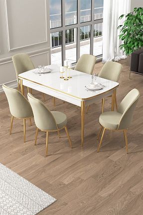ست میز آشپزخانه سفید Suntalam Canisa - کد 812988045