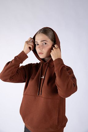 سوئیشرت قهوه ای زنانه ساده Nordbron - کد 444296178