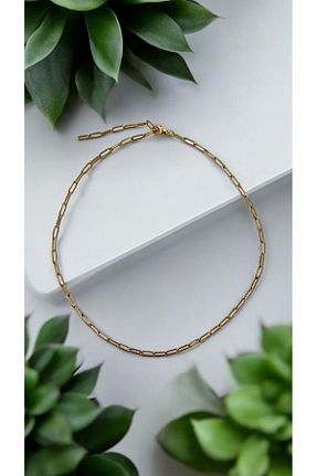 گردنبند استیل ( فولاد ) طلائی زنانه استیل (فولاد) jewine studio - کد 851450597