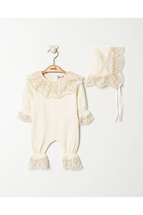 ست نوزادی بژ بچه گانه پنبه ای MİNİBORN - کد 858616013