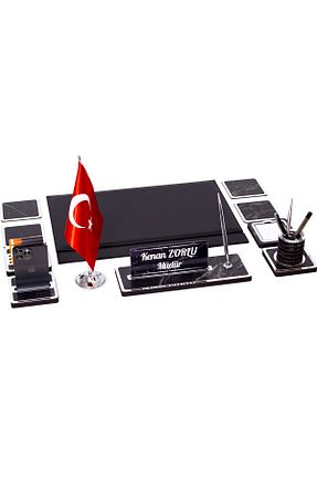 ست رومیزی اداری مشکی isimliksepeti - کد 858673835