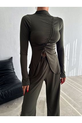 ست بالاتنه و پائین تنه خاکی زنانه بافت eBaa fashıon - کد 858640865