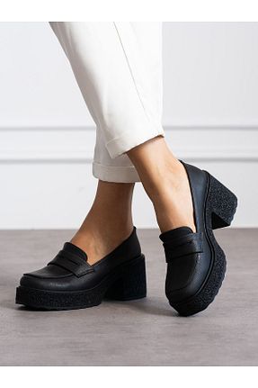 کفش لوفر مشکی زنانه چرم لاکی Alemdar Shoes - کد 858760249