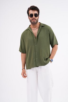 پیراهن خاکی مردانه اورسایز SKYMOOD - کد 844312651