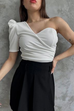 بلوز سفید زنانه ساده bacc - کد 805625123