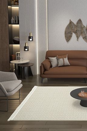 فرش بژ قابل شستشو Cool Halı - کد 825997779