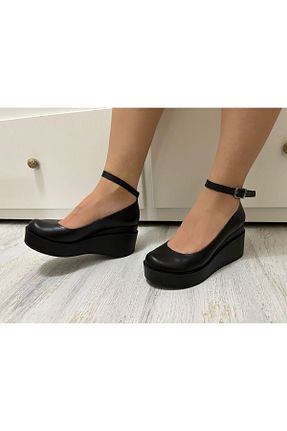 کفش پاشنه بلند پر مشکی زنانه پاشنه متوسط (5-9 سانتی متر) Kesim Shoes - کد 833477582