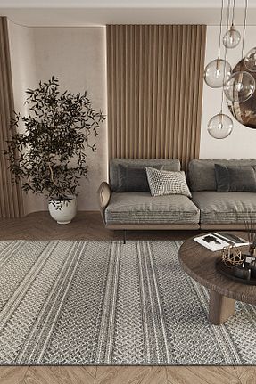 فرش طوسی قابل شستشو Cool Halı - کد 797133659