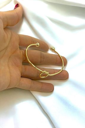 دستبند استیل (فولاد) طلائی زنانه استیل (فولاد) Luxe Loom Zarafetin Işıltısı - کد 786366834