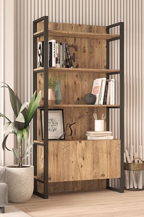 قفسه کتاب قهوه ای 180 سانتی متر Yurudesign - کد 3444884