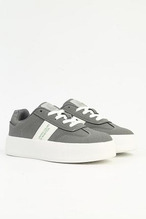 کفش اسنیکر طوسی زنانه بند دار Benetton - کد 858641403
