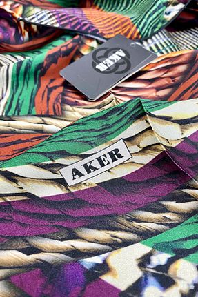 روسری رنگی کرپ ساتن ابریشم Aker - کد 771498200