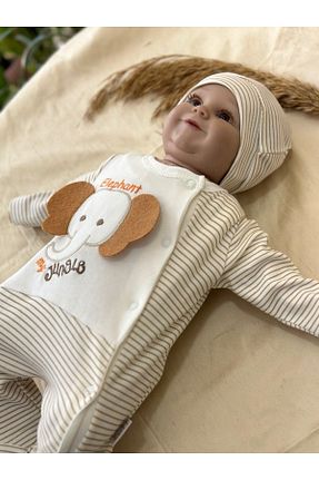 بادی و سرهمی نوزادی قهوه ای بچه گانه بافت Zuff Baby - کد 858707496