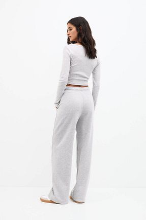 شلوار طوسی زنانه پنبه ای Pull & Bear - کد 858692643