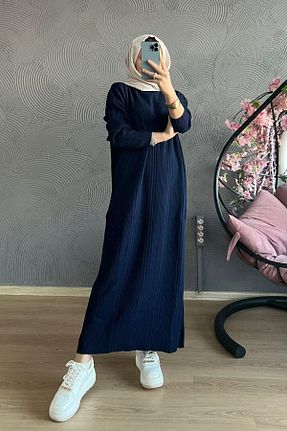 لباس حجاب سرمه ای زنانه اورسایز Genel Markalar - کد 769769273
