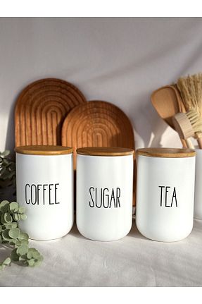 ظرف نگهداری سفید شیشه MİEN HOME - کد 779167455