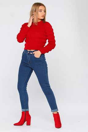 شلوار جین آبی زنانه پاچه پهن DRC trend - کد 858814802