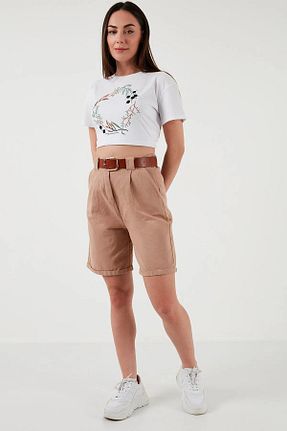 شلوارک و برمودا قهوه ای زنانه فاق بلند Fashion Friends - کد 843688956