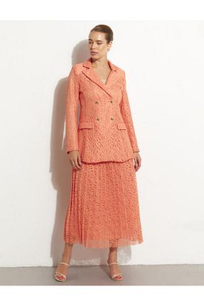 دامن نارنجی زنانه پارچه Kayra - کد 771588960